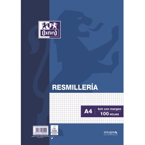 Papel Oxford 90 gr calidad OPTIK PAPER cuadrícula 4 mm con margen