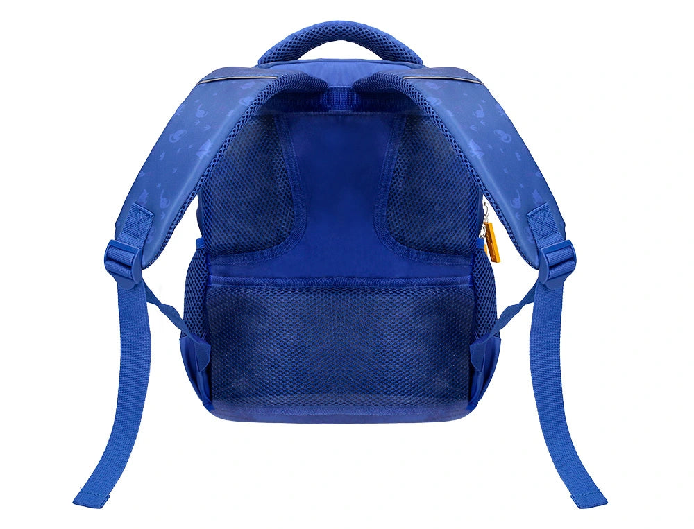 Mochila escolar multibolsillo infantil azul dino 350x110x270 mm