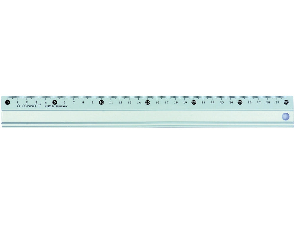 Regla q-connect metalica aluminio 30 cm 0 1 2 3