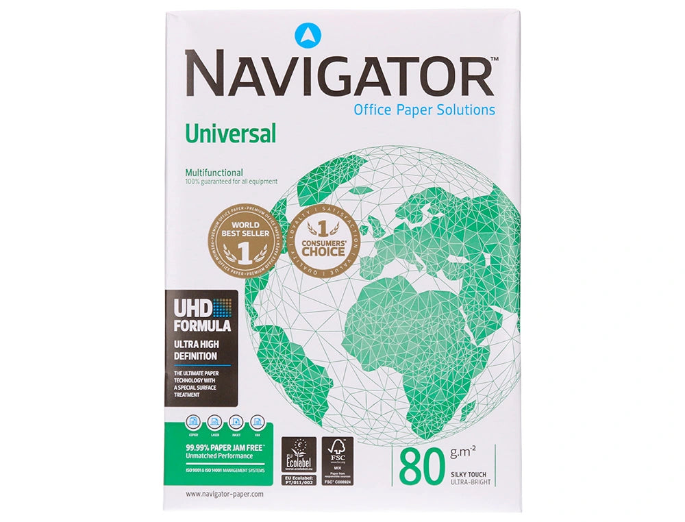Papel fotocopiadora navigator din a4 80 gramos paquete de 500 hojas
