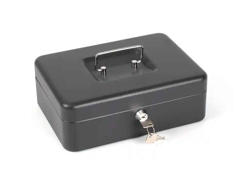 Caja caudales q-connect 10" 250x180x90 mm negra con portamonedas