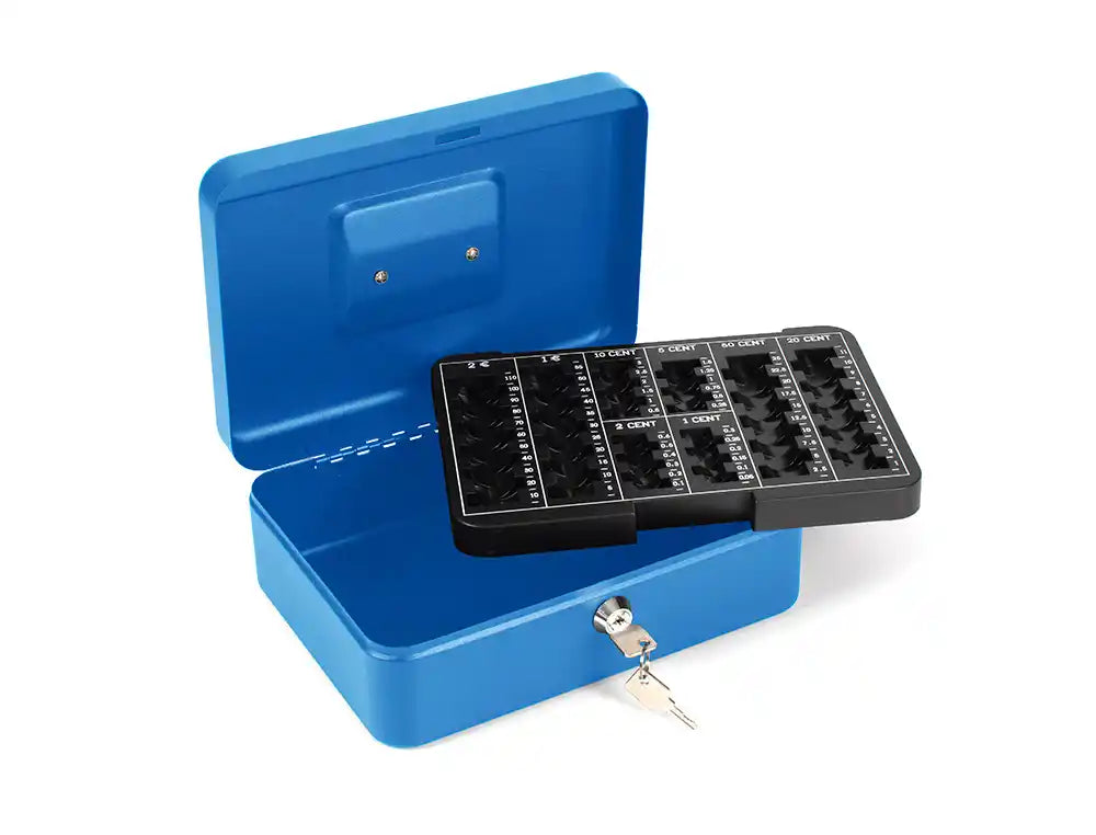 Caja caudales q-connect 10" 250x180x90 mm negra con portamonedas