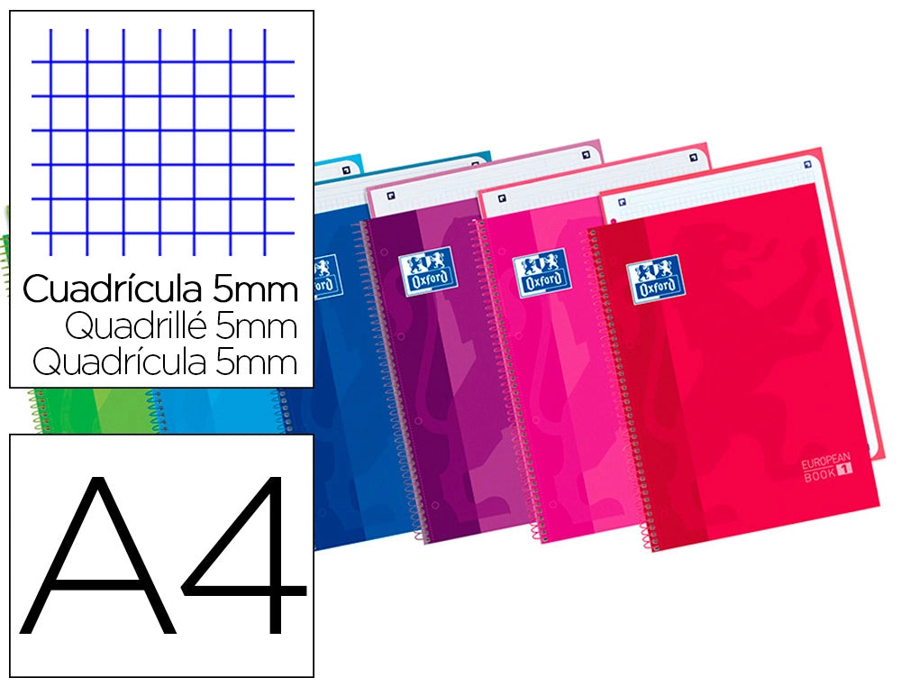 Libretas cuadriculadas Din A4 con Hojas de bordes coloreados
