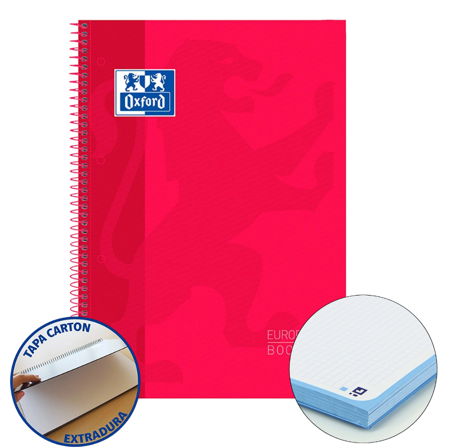 Libretas cuadriculadas Din A4 con Hojas de bordes coloreados