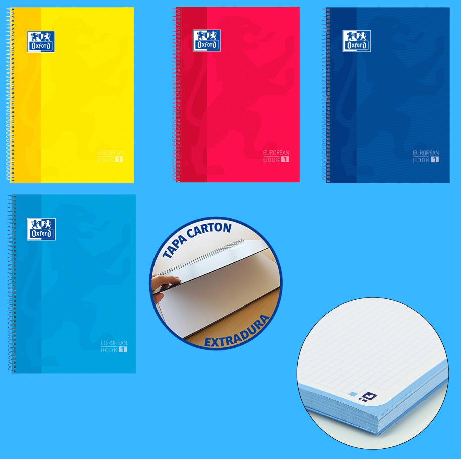 Libretas cuadriculadas Din A4 con Hojas de bordes coloreados