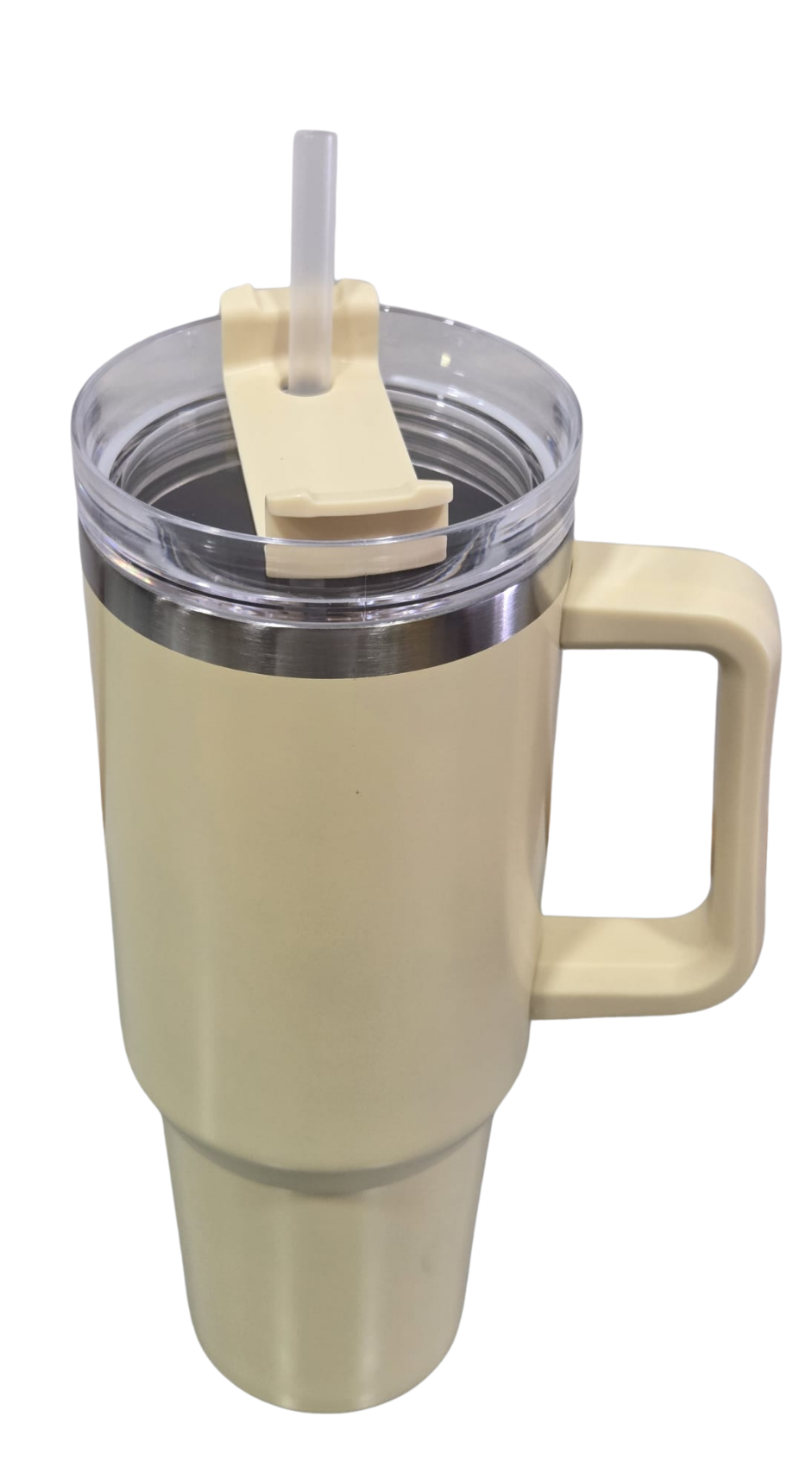 Vaso Térmico Blanco 1,2 L Inox Tapa Rosca 3 Posiciones Con Pajita Y Asa Ergonómica