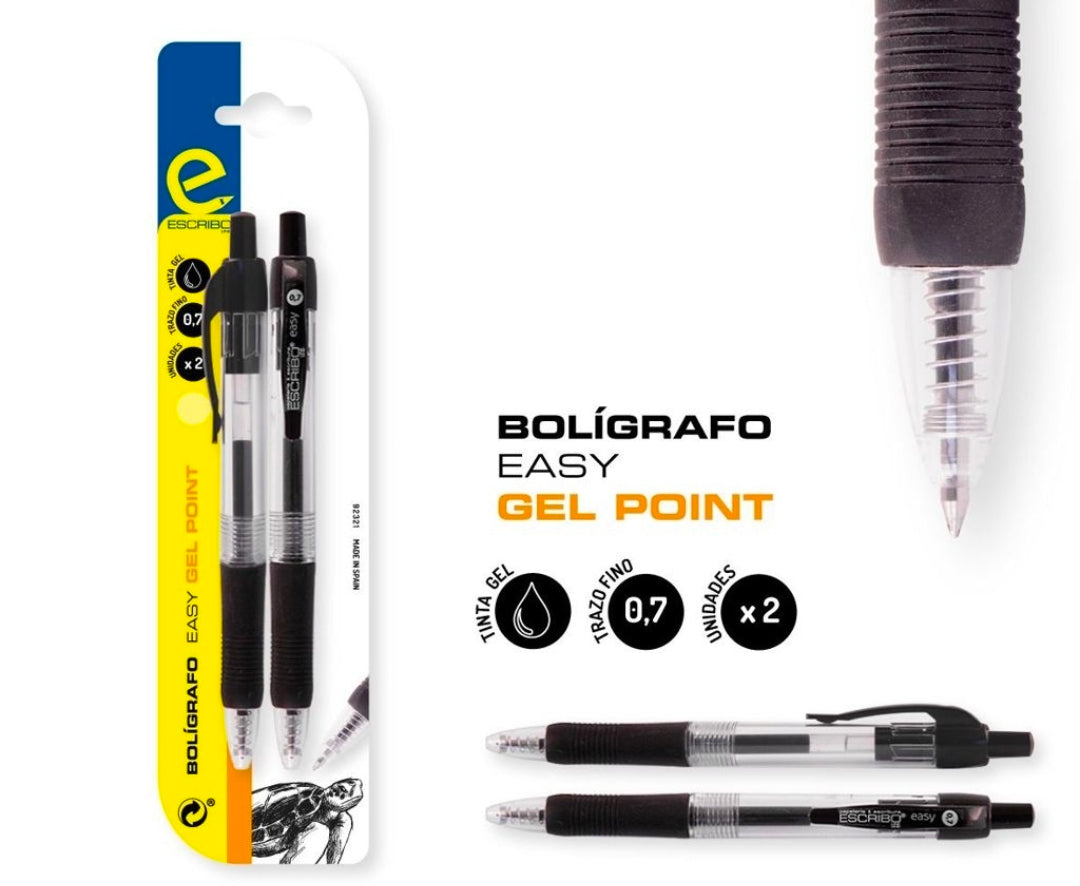 Blister boligrafos Easy gel 1mm