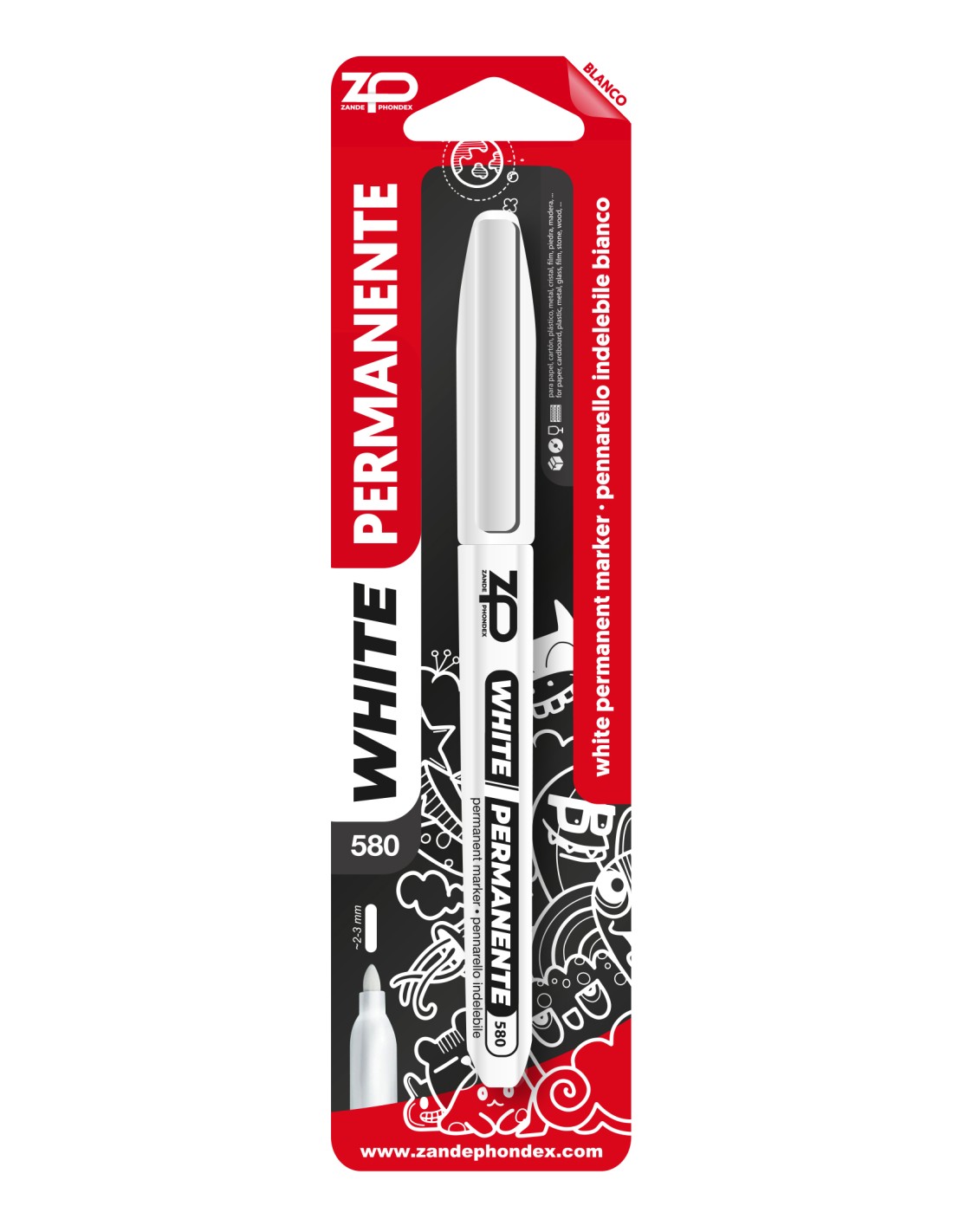 ROTULADOR PERMANENTE BLANCO 1UDS