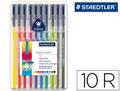 Rotulador staedtler triplus color - estuche de 10 unidades colores surtidos